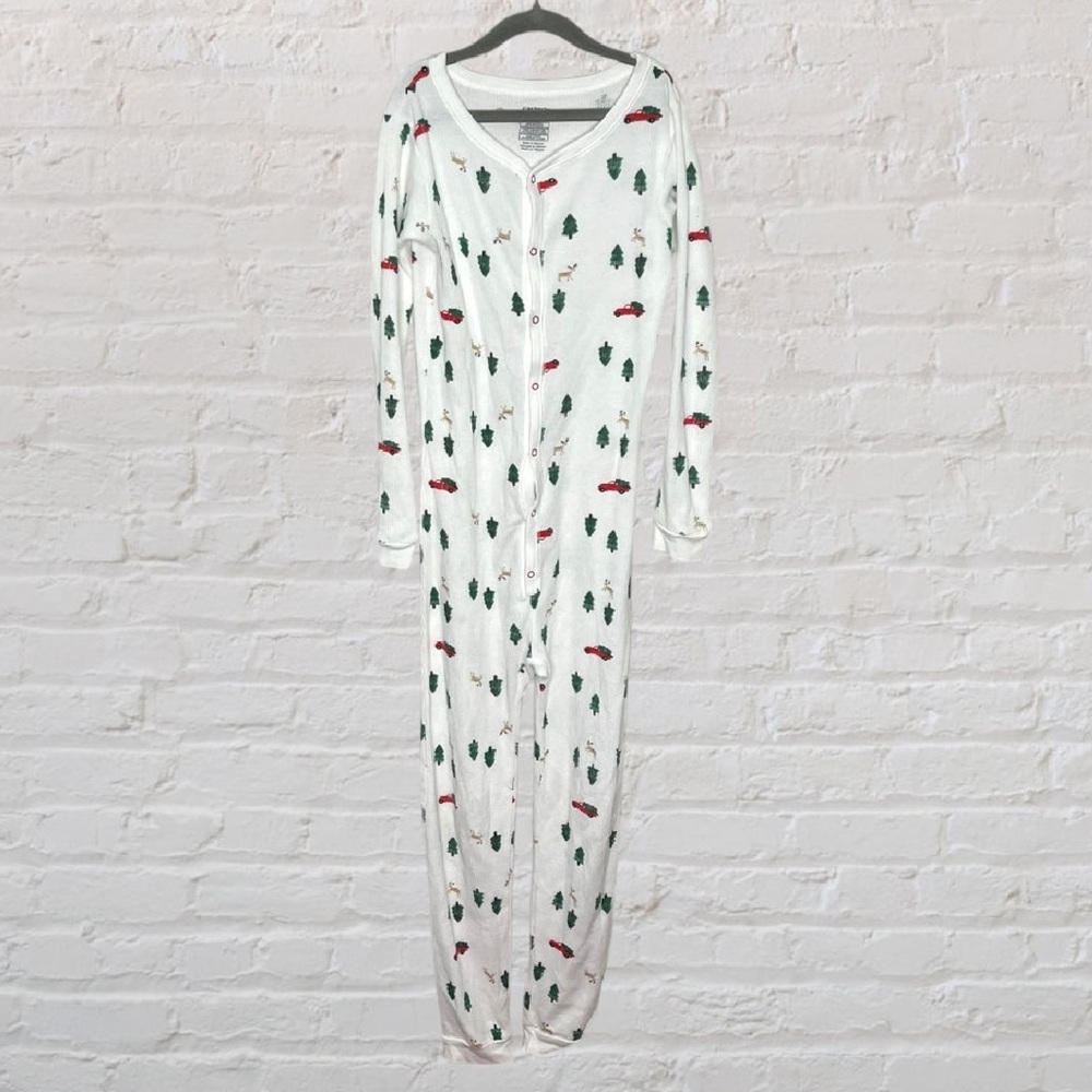 Carter's Christmas Tree Car Waffle Romper